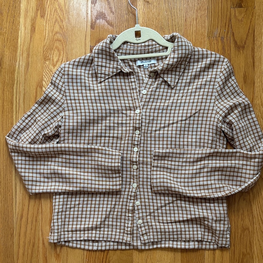 Madewell Brown Plaid Button Down Shirt